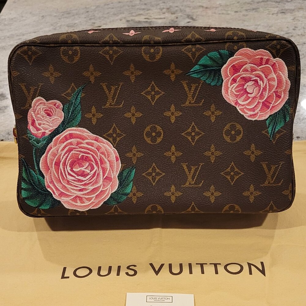 Louis Vuitton Monogram Canvas Toiletries/Makeup Bag - Custom Painted